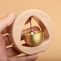Semoic Messing Dopamine Deurbel Houten Bel Ingang Windgong Japanse Housewarming Cadeau Ingang Hanger Vierkant
