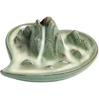 Tlily Waterval Terugstromen Wierookbrander Keramiek, Handgemaakte Kleine Wierookvat Wierook Kegel Houder Fontein, Aromatherapie Ornament