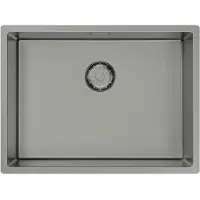 Pure.Sink Comfort PVD Gun metal spoelbak 55x40 cm onderbouw, vlakbouw en opbouw PCM5540-61