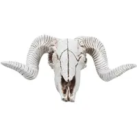 Semoic Creatieve Hars Schapen Hoofd Schedel Hoofd Muur Opknoping 3D Dier Longhorn Sculptuur Beeldjes Ambachten Hoorns Home Decor Ornamenten