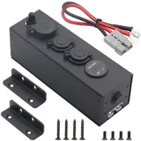 Typecat 12/24V Verdeelpaneel Multifunctionele Doos Aansteker USB voor Anderson Stopcontact Schakelaar 8AWG 30cm