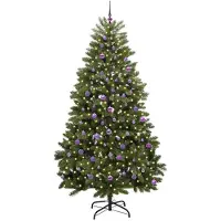 vidaXL - Kunstkerstboom - 240 - cm - 300 - LED's - Warmwit - PVC - en - Staal - Groen