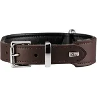 Hunter - Halsband Basic - Hondenhalsband Halsumfang 51-58 cm, bruin/zwart