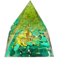 Tlily 50mm Kristallen Orgone Piramide Energiegenerator Natuurlijke Peridot Reiki Chakra Meditatie S1