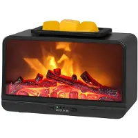 Semoic Vlammende Haardwasverwarmer, Scentsy Wasverwarmer met Timer, Elektrische Wasverwarmer voor Geurende Was EU-Stekker