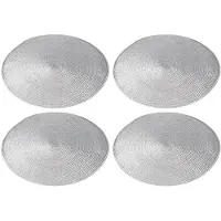 Cepewa 6x stuks ronde placemats zilver polypropeen 38 cm - Placemats/onderleggers - Tafeldecoratie