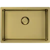 Pure.Sink Comfort Speciale 35cm korte PVD Gouden spoelbak 50x35 cm ruimte besparende PCM5035-60