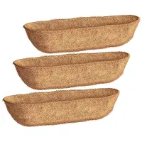 Tlily 30 Inch 3-Pack Trogvoeringen, Kokosnoot-Kokosvezel voor Muurmandplantenbakken, Vensterdoosvoeringen, Tuinplantenmanden