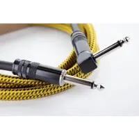 Cordial 14775 Jackplug Instrumenten Aansluitkabel [1x Jackplug male 6,3 mm (mono) - 1x Jackplug male 6,3 mm (mono)] 1.50 m Zwart, Geel Textielmantel
