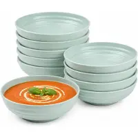 PlasticForte Soepkommen - 10x - D22 x H5.5 cm - groen - kunststof - onbreekbaar - servies