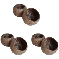 Semoic 6X Kan Gietende Kaars Kokosnootschaal, Kokosnoot, Kokoshouten Kom, Creatieve Decoratiekom, Opbergkom