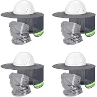 Torribaly 8 Stuks Zonnehelm met Nekbescherming, Hoge Zichtbaarheid, Volledige Rand, Mesh, Zonbescherming en Nekwarmer, Bandana, Gezichtssjaal A