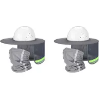 ISTOVO 4 Stuks Zonnehelm met Nekbescherming, Hoge Zichtbaarheid, Volledige Rand, Mesh, Zonbescherming en Nekwarmer, Bandana, Gezichtssjaal A
