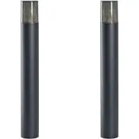 Beliani ELRICK - Set van 2 paallampen - Zwart - Aluminium