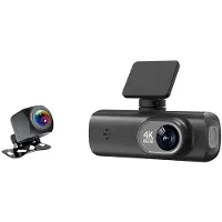 Torribaly 4K WiFi Dash Cam CAR DVR voor- en Achtercamera met Dubbele Lens en 1080P Zwart Box-Camera met Nachtzicht en Parkeermonitor