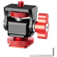 Torribaly -Monitorbevestiging met Statiefkop van Aluminiumlegering met Koude Schoen, 1/4 Inch Schroef voor Camera'S, Monitoren en LED-Zaklampen