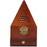 Semoic Houten Agarwood Sandelhout Doos Wierookbrander Antieke Aromatherapie Brander Creatieve Piramide Holle Wierookdoos