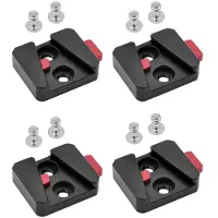 Typecat 4X 1/4 Universele V-Montage Batterij Snelkoppelingsplaat Adapter Accessoires Draagbare Enkele Basis voor Alle Ptz en Camera Zwart