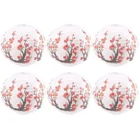 Semoic 6 Pack 12 Inch Kers Bloemen Papieren Lantaarn Witte Ronde Chinese Japanse Papieren Lamp voor Thuis Bruiloft Decoratie: