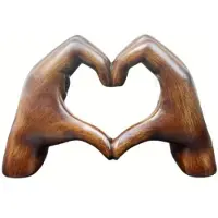 Semoic Hartgebaar Sculptuur Handgebaar Standbeeld Hars Hart Sculptuur Ornament Liefhebbers Eettafel Decoratie Accessoire