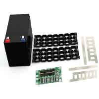 Torribaly DIY 12V Lithium Battery Storage Box 3x7 18650 Battery Case Fixture Holder BMS 3S40A Lithium Batter Plastic Shell Black