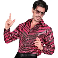 Widmann Pailletten Overhemd Exotic Pink Tigerking Man