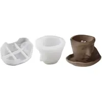 Tlily 3D Kopje Mal Abstract Gezicht Koffiekopje Mal Bloempot Planten Cement Vaas Hars Siliconen Mal Handgemaakte Kaars Beker Mal