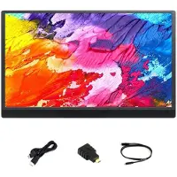 Semoic 15,6 Inch Monitor met Standaard voor Raspberry Pi/Jetson /PC/Gameconsole, IPS-Scherm Zonder Touchscreen, EU-Stekker