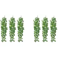 Typecat 6 Stuks Kunstmatige Hangende Klimop Wijnstok 2,95 Voet Kunstmatige Hangende Planten Muur Groen voor Binnen Buiten Huis Tuin