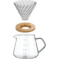 Torribaly Koffiefilterbeker met Houten Standaard 600 Ml Koffiezetapparaat Handmatige Koffiezetset Koffiezetapparaatbekeraccessoires