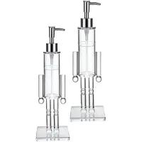 Semoic Notenkraker Zeepdispenser, Kerst Notenkraker Zeepvloeistoffles, Helder Acryl Navulbare Lotionpomp Decoratief 2 Stuks