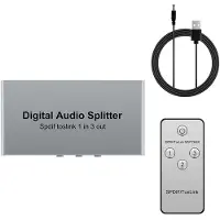 Typecat 3 Poorten Digitale Optische Audiosplitter Spdif Toslink Aluminium Optische Splitter 1 in 3 Uit Ondersteuning DTS Dolby