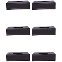 Torribaly 6X Draagbaar Leer Rechthoekig Tissue Cover Box Houders Etui Pompen Papier Hotel Thuis Auto Cadeau Bruin