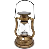 Semoic Retro Solar Hangend Kaarslicht LED'S Olielamp Flikkerende Vlamloze Solar Lantaarn Outdoor Garden Yard Lighting-Gold