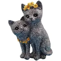 Semoic Marmeren Kleur Ornamenten Paar Kat Thuis Kast Buiten Tuinieren Decoratie Valentijnsdag Hars Ambacht Ornamenten