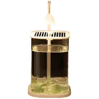 Semoic -Bureaublad Glazen Aquarium met Gekleurde Kristallen LED-Verlichting, Bureau-Ornamenten, Hoogwaardige Sierlamp A