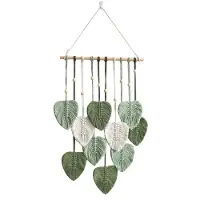 Semoic Blad Macrame Muur Opknoping Boho Kamer Home Decor Geweven Esthetisch Wandtapijt Thuis Kamer Bruiloft Decoratie Groen