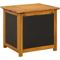 vidaXL Tuinopslagdoos 88 L Massief Acacia Hout 60 x 50 x 56 cm Zwart
