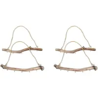 Typecat 4 Stuks Natuurlijk Drijfhout Decoratieve Takken Boerderij Huis Muur Hangende Decor Hangende Sieraden Organisatoren met 5 Haken