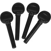 ISTOVO 4 Stuks Viool Stempennen Tuners Ebbenhouten Snaarinstrument Accessoires voor 4/4 Viool Viool Onderdelen Zwart