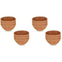 Exogio 12 STUKS 10 Inch Natuurlijke Kokosnootvoering Ronde Kokosnoot Hangende Mand Vervangingsvoeringen voor Hangende Mandbloemen