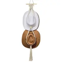 Semoic Hoedenhangers Boho Hoedenrek Hoedenhanger Achterkant van de Deur Hoedenorganisator Hangende Hoedendecoratie, 2-Laags
