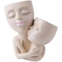 Semoic Meisjes Gezicht Bloempot Hars Vrouwen Hoofd Vaas Moeder Liefde Succulente Bloempot Tuin Potten Woondecoratie Outdoor