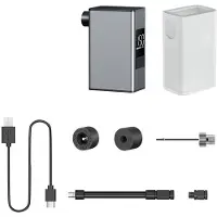 Exogio Fietsbandenpomp, Max. 100 PSI, Draagbare Elektrische Fietspomp, Geluidsarm, Compatibel met Schrader/Presta-Ventielen, Universeel