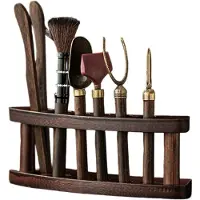ISTOVO PDQ Theeserviesaccessoires van Massief Hout met een Patroon in Nationale Stijl