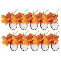 Semoic 10 STKS Pompoenen Servetringen Thanksgiving Servetring Houder Berry Servetring Oogst Esdoorn Fruit Pompoen Servetring