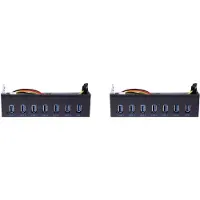 Torribaly 2X 7-Poorts USB 3.0 Hub 5 Gbs 5,25 Inch CD-ROM Drive Bay CD ROM Voorpaneel voor Computerbehuizing + USB 3.0 19-Pins