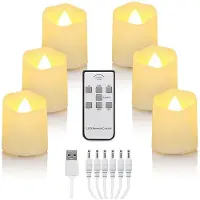 Semoic Kaarslicht Oplaadbare Kaarsen Timer Afstandsbediening LED Theelicht Vlamloos voor Bruiloftskamer Tuin Feestverlichting