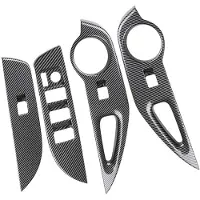 Typecat Auto Koolstofvezel Vensterglas Lift Knop Schakelaar Cover Trim Deur Armsteun Panel voor 2021 2022 RHD
