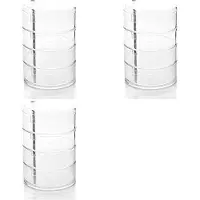 Torribaly 3X Opbergdoos voor Haaraccessoires voor Kinderen, Haarspeldkop Touwjuwelen, Opbergdoos met Rubberen Band, Transparante Doosrotatie